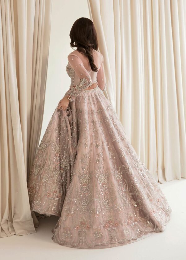 Brand MARIA B - Net frock with satain silk - Image 7
