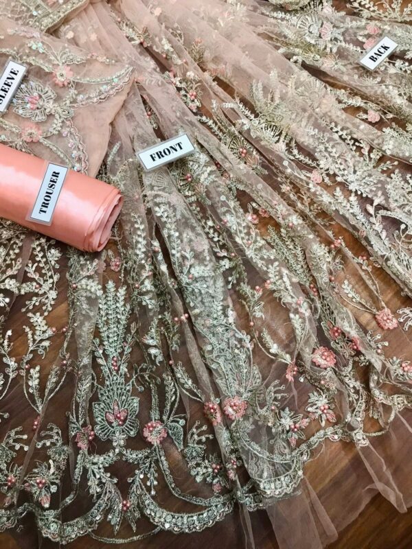 Brand MARIA B - Net frock with satain silk - Image 3