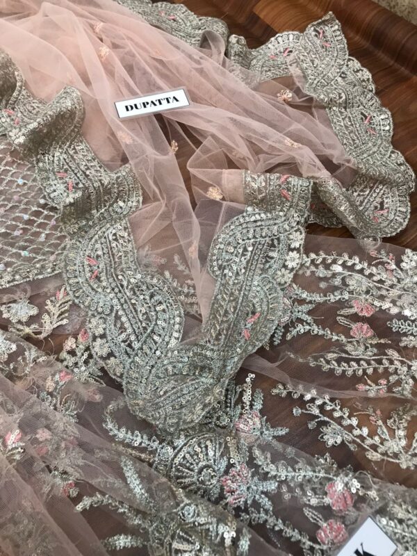 Brand MARIA B - Net frock with satain silk - Image 2