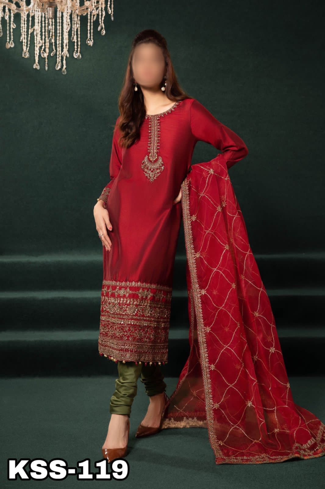 Brand MARIA B SHAMOSE SILK D-119
