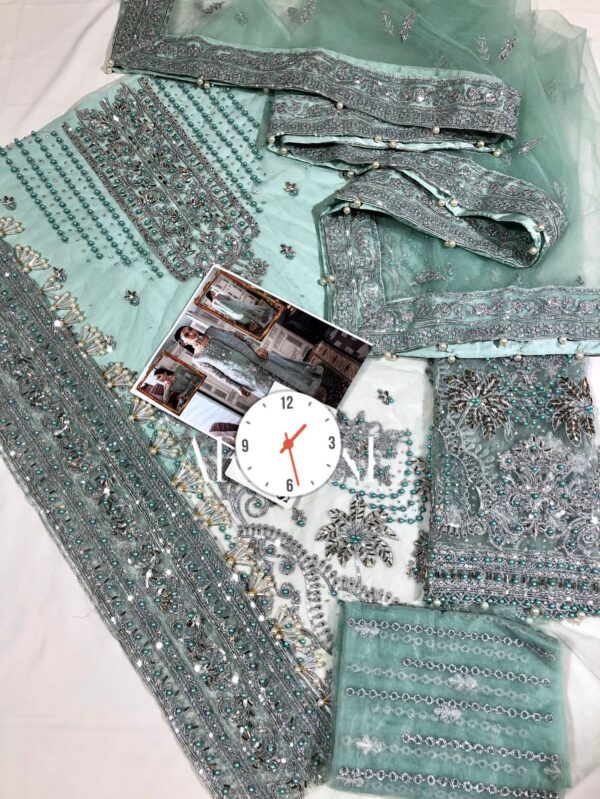 BRAND AFROZEH  - NET Frok With SATIN SILK Trouser - Image 2