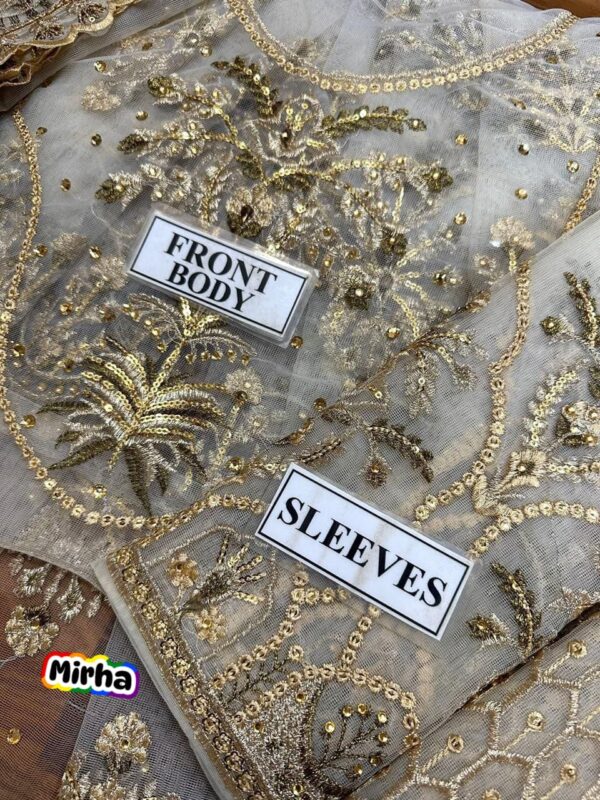 BRAND AFROZEH  - NET Frok With SATIN SILK Trouser - Image 3