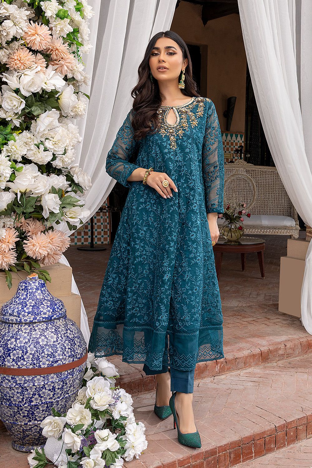 Brand Azure - ORGANZA Frok With SATIN SILK Trouser