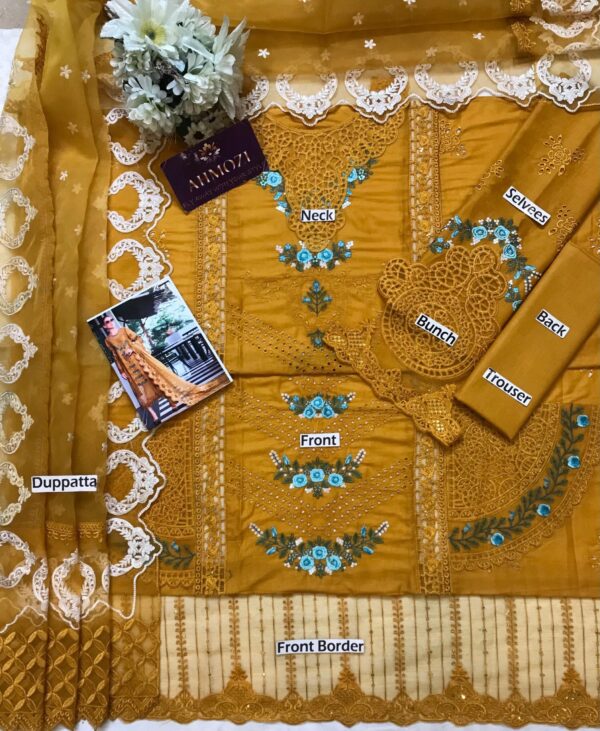 MARIA B - Embroidered Lawn with Chikenkari Work - Image 5