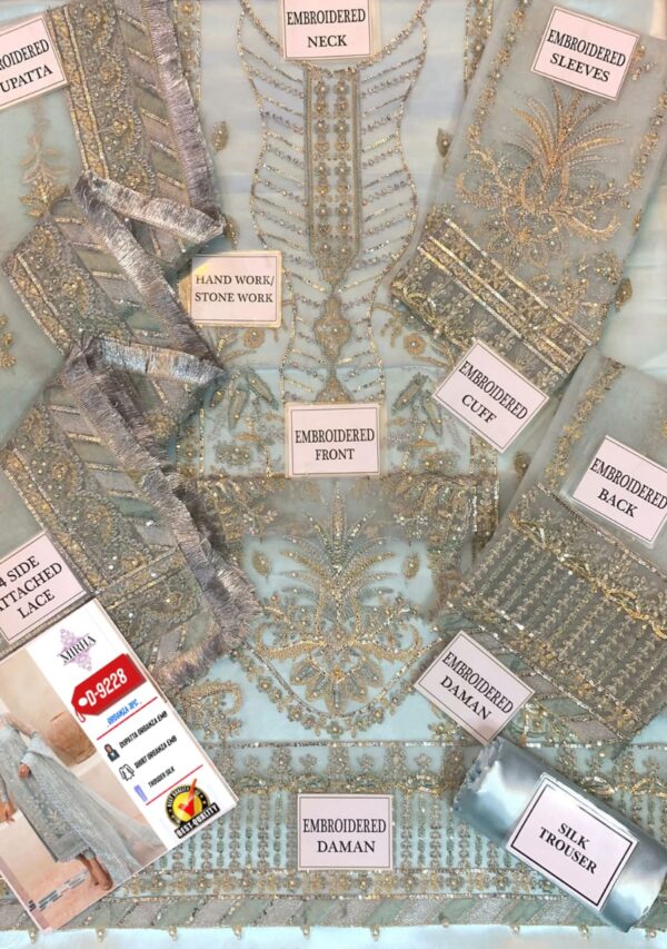 Brand Gulaal -  ORGANZA EMBROIDERE WITH HANDWORK AND PEARLS WORK - Image 7