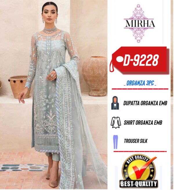 Brand Gulaal -  ORGANZA EMBROIDERE WITH HANDWORK AND PEARLS WORK - Image 6