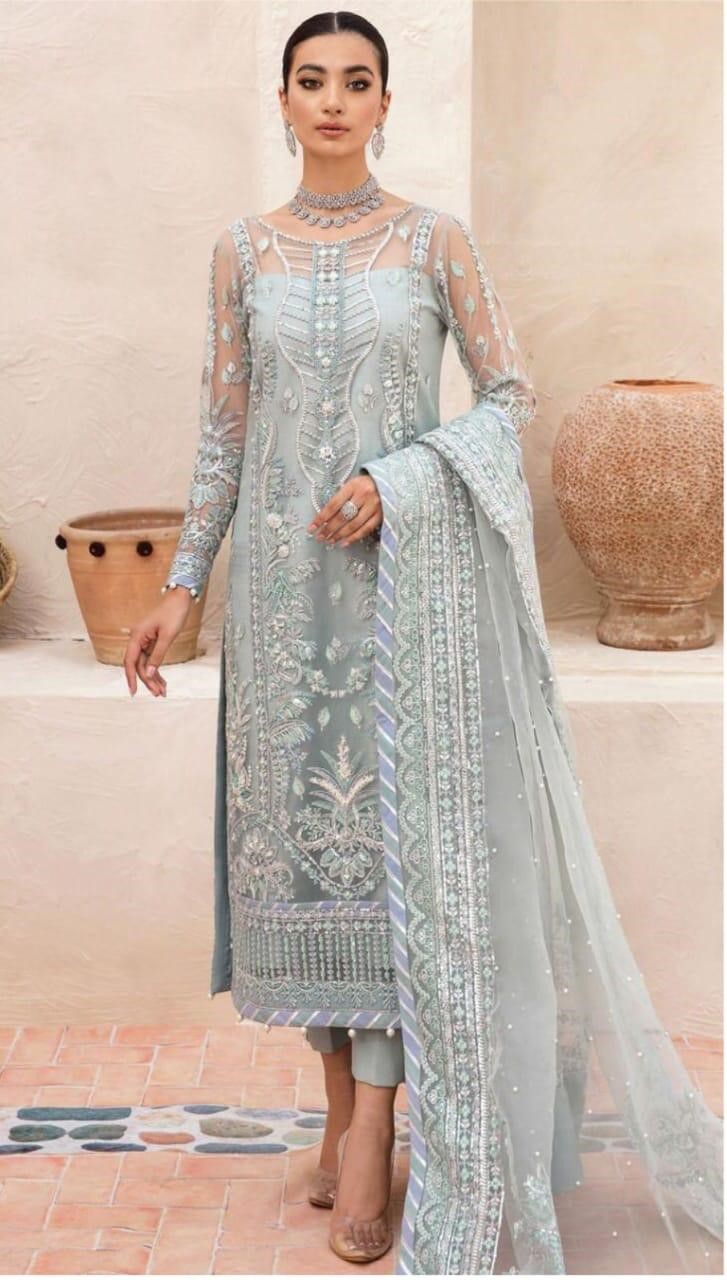 Brand Gulaal -  ORGANZA EMBROIDERE WITH HANDWORK AND PEARLS WORK
